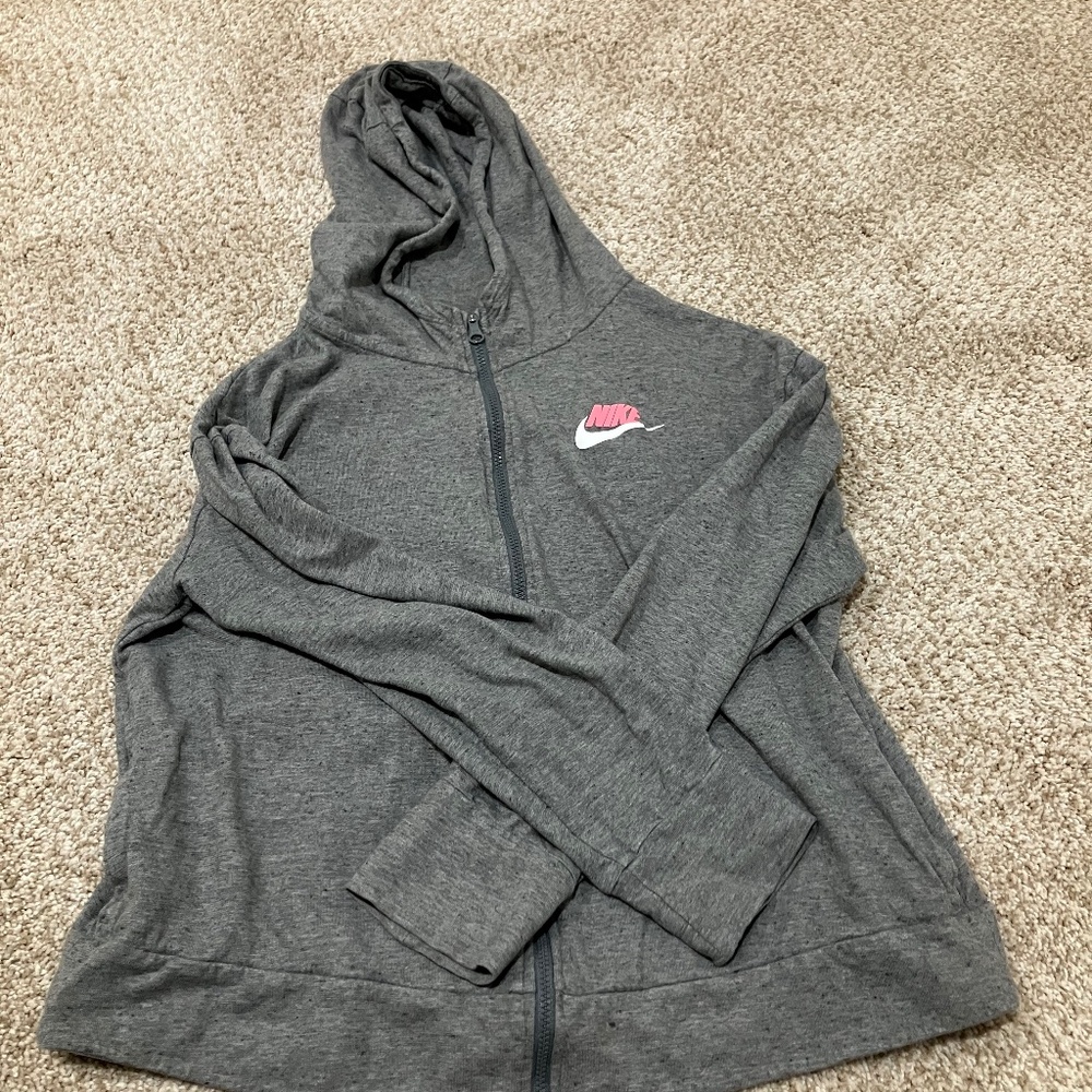Nike grey zip-up hoodie